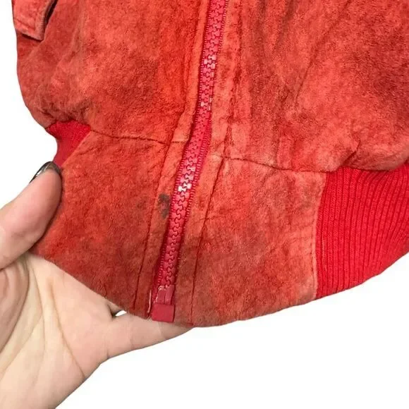 Vintage Roughcut red suede leather jacket men’s size medium - Picture 5 of 8